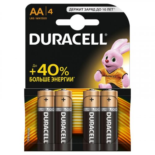 Батарейки алкалиновые DURACELL TurboMax AA 1.5V LR6 / блистер 4 шт