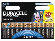 Батарейки алкалиновые DURACELL TurboMax AA 1.5V LR6 / блистер 12 шт					