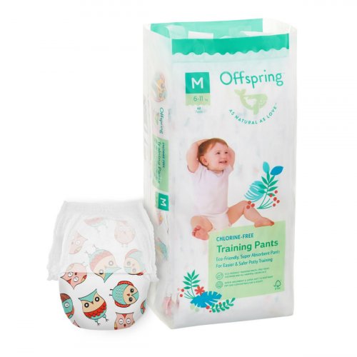 Offspring Трусики-подгузники M 6-11 кг  42 штуки / расцветка Совы