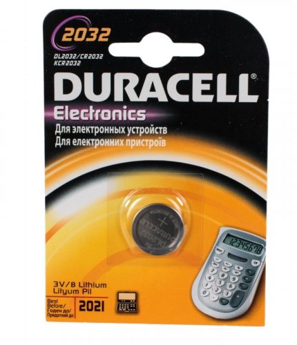 Батарейка литиевая DURACELL 3V DL2032 / блистер 1 шт