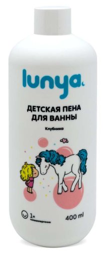 lunya Пена для ванны Клубника Единорог, 400 мл