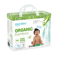 Marabu Подгузники-трусики Organic Bamboo XXL, 15+ кг, 34 штуки					